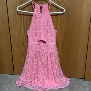 Francesca’s Pink Rose high neck dress